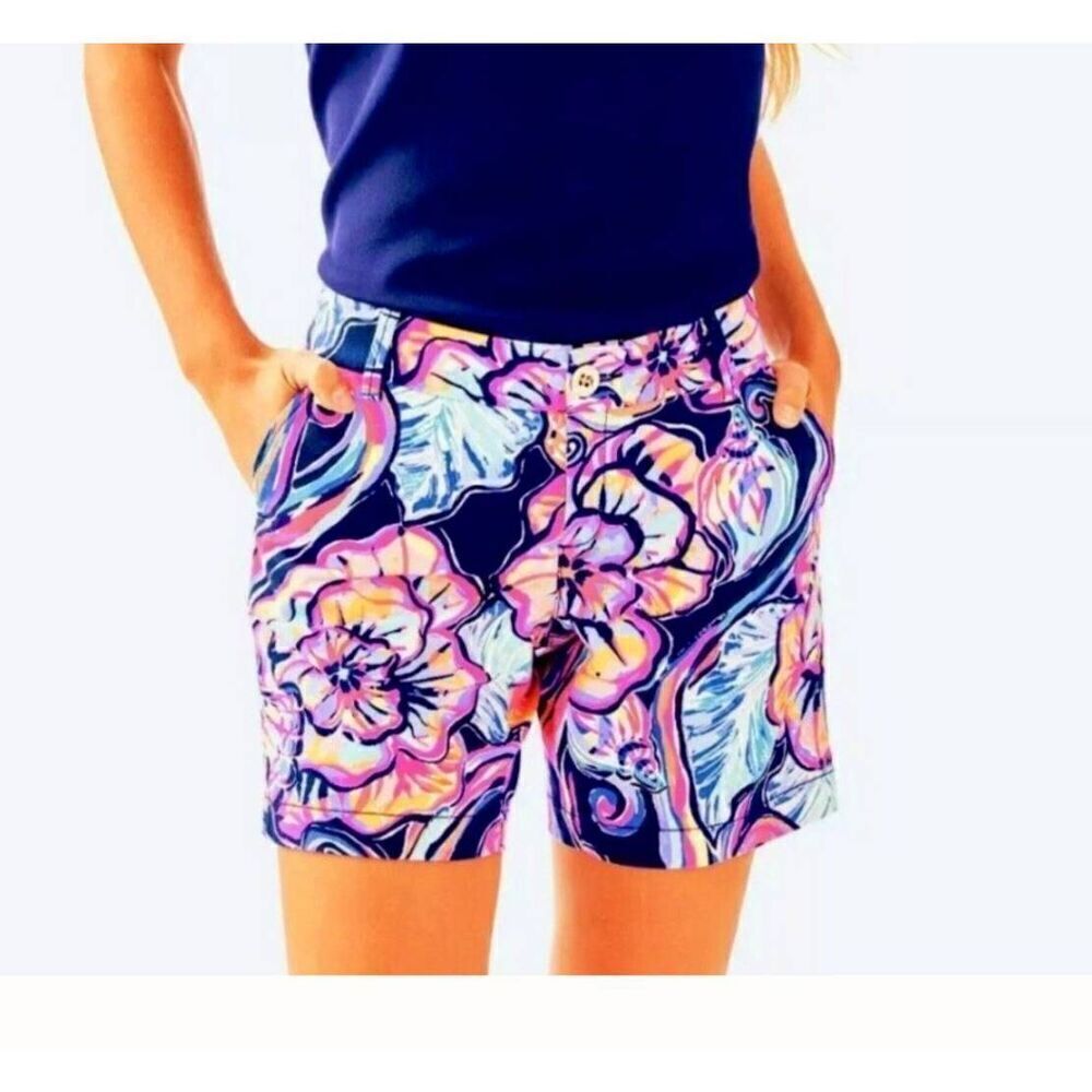 Lilly Pulitzer Jayne Stretch Nauti Navy Shorts 8